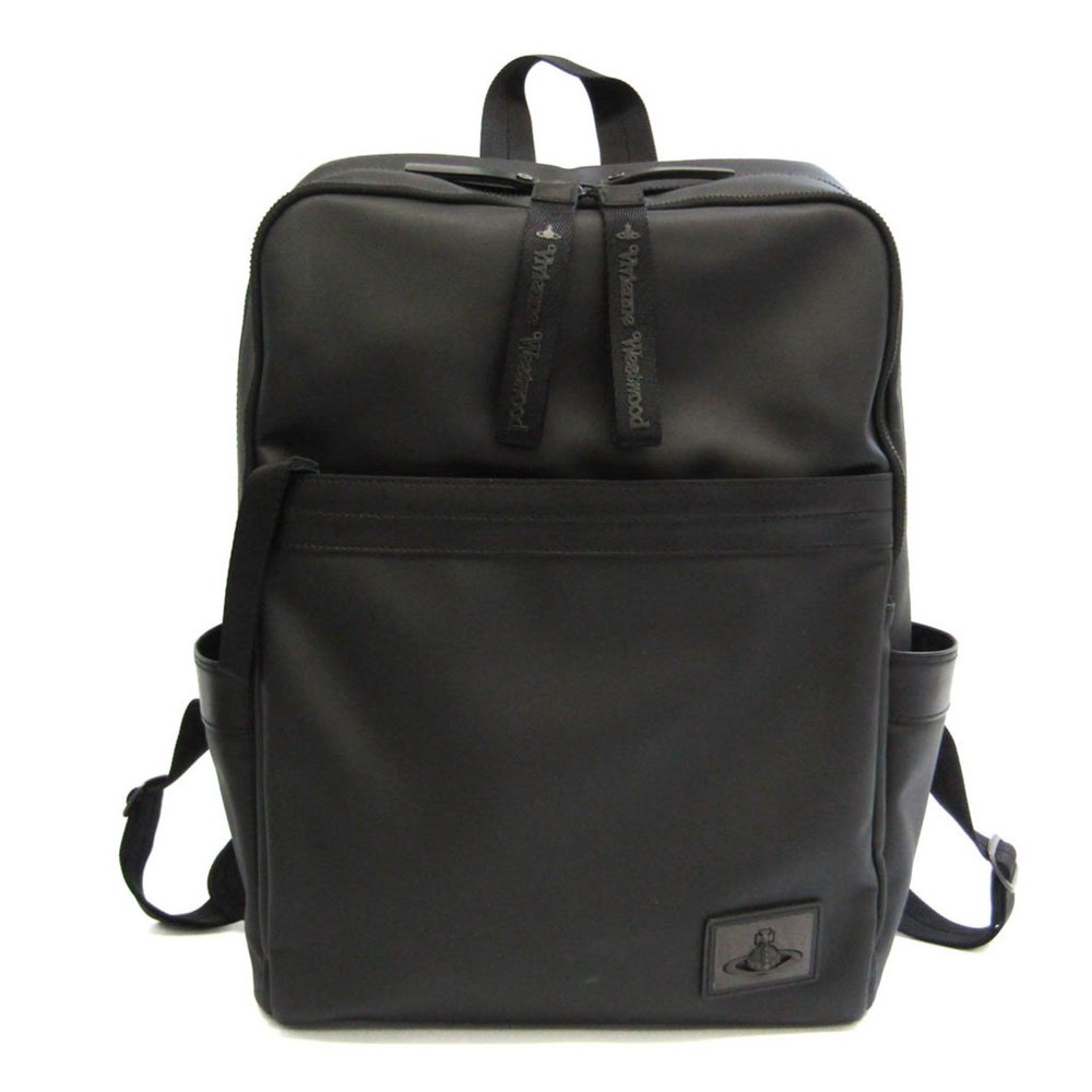 Vivienne Westwood ORB Plate VWH082 Men's Urethane,Leather Backpack Black